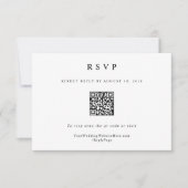 Klassieke eenvoudige, moderne QR-code voor huwelij RSVP Kaartje (Voorkant)