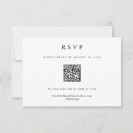 Klassieke eenvoudige, moderne QR-code voor huwelij RSVP Kaartje