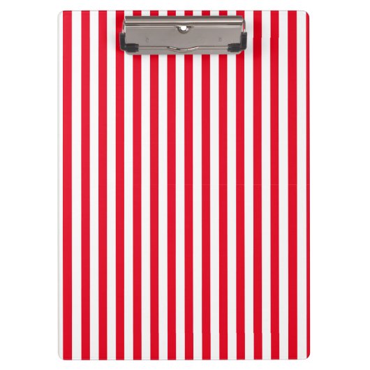 Klassieke Eenvoudige Moderne Rood en Wit Gestreept Klembord (Voorkant)