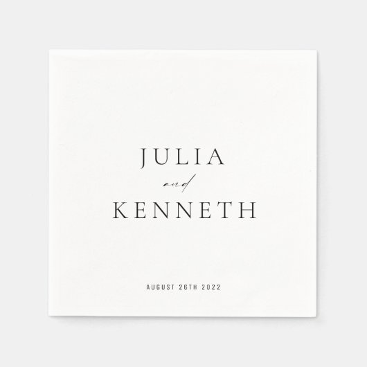 Klassieke eenvoudige neutrale bruiloft servet (Voorkant)