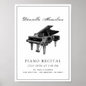 Klassieke eenvoudige Piano White Overweging Poster (Voorkant)