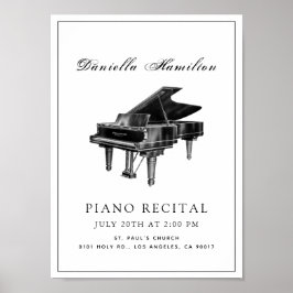 Klassieke eenvoudige Piano White Overweging Poster