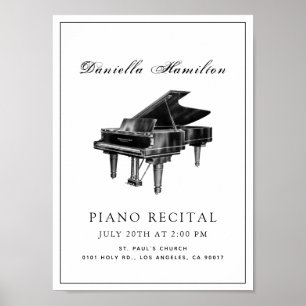 Klassieke eenvoudige Piano White Overweging Poster