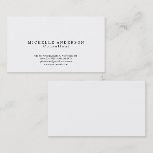 Klassieke eenvoudige Professional-minimalisator Visitekaartje (Voorkant / Achterkant)