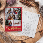 Klassieke Eenvoudige Rode Vijf Foto Merry Christma Folie Feestdagen Briefkaart<br><div class="desc">Vier het seizoen met dit unieke, klassieke eenvoudige rode vijf foto Merry Christmas Gold folie vakantie briefkaart met een vleugje charme. Het minimalistische ontwerp toont een elegant rood en goud kleurenpalet, dat de gezellige sfeer van de winter oproept. De aantrekkingskracht van de creëer, gecombineerd met de traditionele bewoordingen, zorgt voor...</div>