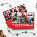Klassieke eenvoudige rode vrolijke kerst negen fot feestdagenkaart<br><div class="desc">Vier het seizoen met deze unieke, klassieke eenvoudige rode Merry Christmas negen foto vakantie kaart met een vleugje charme. Het minimalistische ontwerp toont een elegant rood-wit kleurenpalet, dat de gezellige sfeer van de winter oproept. De moderne en leuke aantrekkingskracht, gecombineerd met de traditionele formulering, creëer vormen een perfecte balans tussen...</div>