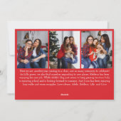 Klassieke eenvoudige rode vrolijke kerst negen fot feestdagenkaart (Achterkant)