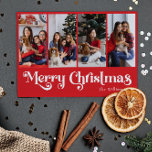 Klassieke Eenvoudige Rode Vrolijke Kerstmis Vier F Feestdagenkaart<br><div class="desc">Vier het seizoen met deze unieke, klassieke eenvoudige rode Merry Christmas vier foto vakantie kaart met een vleugje charme. Het minimalistische ontwerp toont een elegant rood-wit kleurenpalet, dat de gezellige sfeer van de winter oproept. De moderne en leuke aantrekkingskracht, gecombineerd met de traditionele formulering, creëer vormen een perfecte balans tussen...</div>