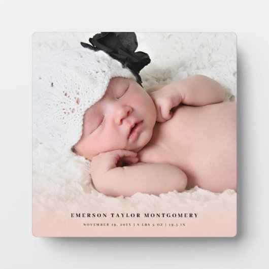 Klassieke eenvoudige roze gradiënt nieuwe babymeis fotoplaat (Voorkant)