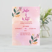 Klassieke Eenvoudige Roze Huwelijk Kaart (Staand voorkant)