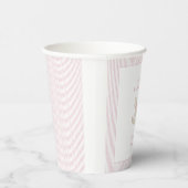 Klassieke Eenvoudige Roze Rocking Horse Girl Baby  Papieren Bekers (Rechts)