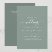 Klassieke Eenvoudige SALIE GROENE Huwelijksbudget  Kaart (Voorkant / Achterkant)