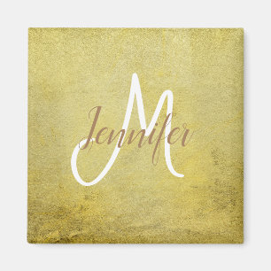 Klassieke eenvoudige, schone Golden glam monogram Magneet
