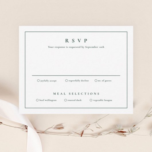 Klassieke eenvoudige schoonmaakbruiloft kaart