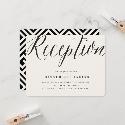 Klassieke eenvoudige script moderne bruiloft-ontva kaart (Voorkant / Achterkant in situ)