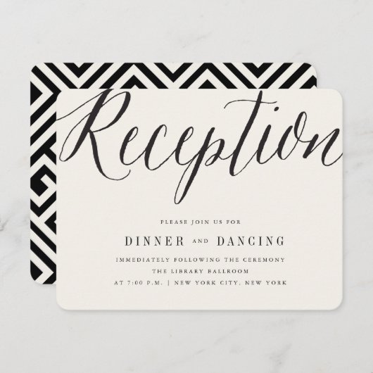 Klassieke eenvoudige script moderne bruiloft-ontva kaart (Voorkant / Achterkant)