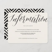 Klassieke Eenvoudige scriptgegevens moderne bruilo Informatiekaartje (Voorkant / Achterkant)