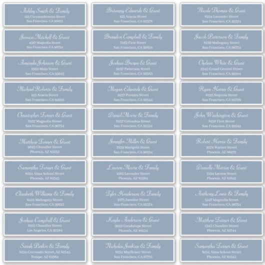 Klassieke Eenvoudige scriptweduwnaar gastnamen Adr Sticker (Voorkant)