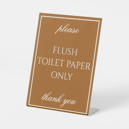 Klassieke Eenvoudige Sienna Badkamer Septische Tel Reclamebord Met Voetstuk