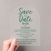 Klassieke Eenvoudige St Patrick's Day Frosted Wedd Acryl Uitnodigingen (Insitu (Draagbaar))