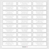 Klassieke Eenvoudige Trouw Gast Namen Adres Sticker (Vel)