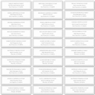 Klassieke Eenvoudige Trouw Gast Namen Adres Sticker