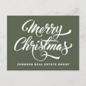 Klassieke eenvoudige typografie Voeg Logo toe Feestdagenkaart (Voorkant)