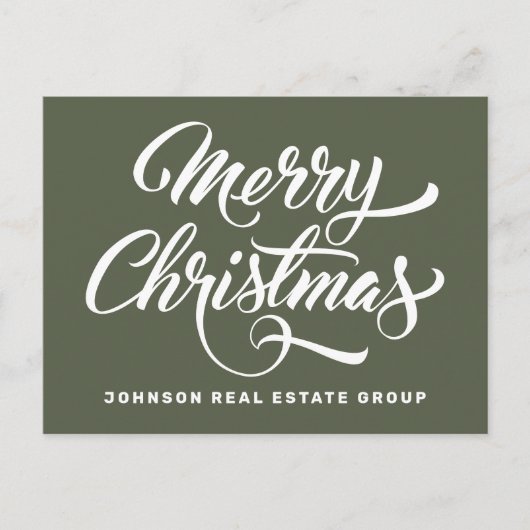 Klassieke eenvoudige typografie Voeg Logo toe Feestdagenkaart (Voorkant)