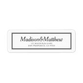 Klassieke Eenvoudige Typografie Weduwkeeradres Etiket (Voorkant)