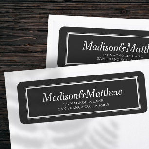 Klassieke Eenvoudige Typografie Weduwkeeradres Etiket