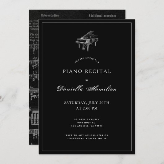 Klassieke Eenvoudige uitnodiging tot overweging va (Voorkant / Achterkant)