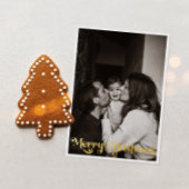 Klassieke Eenvoudige Verticale Foto Vrolijk Kerstm Folie Feestdagenkaart