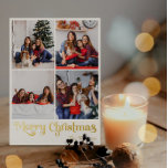 Klassieke eenvoudige vier-foto Merry Christmas Gol Folie Feestdagenkaart<br><div class="desc">Vier het seizoen met deze unieke, klassieke eenvoudige vier-foto Merry Christmas Gold folie vakantiepas met een vleugje charme. Het minimalistische ontwerp toont een elegant gouden kleurenpalet, dat de gezellige sfeer van de winter oproept. De aantrekkingskracht van de creëer, gecombineerd met de traditionele bewoordingen, zorgt voor een perfecte balans tussen luxe...</div>