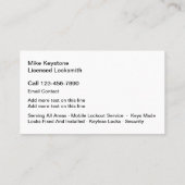 Klassieke, eenvoudige Visitekaartjes met vergrende (Achterkant)