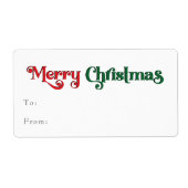 Klassieke Eenvoudige Vrolijke Kerst Rechthoekige G Etiket (Voorkant)