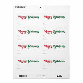 Klassieke Eenvoudige Vrolijke Kerst Rechthoekige G Etiket (Full Sheet)