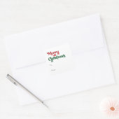 Klassieke Eenvoudige Vrolijke Kerstmis aan van Vierkante Sticker (Envelop)