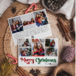 Klassieke Eenvoudige Vrolijke Kerstmis Acht Foto Feestdagenkaart<br><div class="desc">Vier het seizoen met deze unieke, klassieke eenvoudige Merry Christmas acht foto vakantie kaart met een vleugje charme. Het minimalistische ontwerp toont een elegant rood en groen kleurenpalet, dat de gezellige sfeer van de winter oproept. De moderne en leuke aantrekkingskracht, gecombineerd met de traditionele formulering, creëer vormen een perfecte balans...</div>