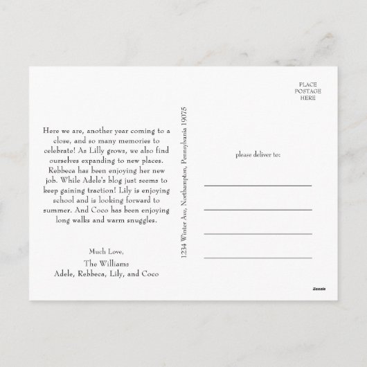 Klassieke Eenvoudige Vrolijke Kerstmis Grote Één F Feestdagenkaart (Achterkant)