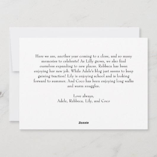 Klassieke Eenvoudige Vrolijke Kerstmis Grote Één F Feestdagenkaart (Achterkant)