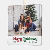 Klassieke Eenvoudige Vrolijke Kerstmis Keramisch Ornament (Links)