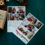 Klassieke Eenvoudige Vrolijke Kerstmis Verticaal 6 Feestdagenkaart<br><div class="desc">Vier het seizoen met deze unieke, klassieke eenvoudige Merry Christmas verticaal 6 foto vakantie kaart met een vleugje charme. Het minimalistische ontwerp toont een elegant rood en groen kleurenpalet, dat de gezellige sfeer van de winter oproept. De moderne en leuke aantrekkingskracht, gecombineerd met de traditionele formulering, creëer vormen een perfecte...</div>