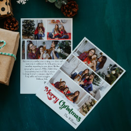 Klassieke Eenvoudige Vrolijke Kerstmis Verticaal 6 Feestdagenkaart