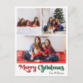 Klassieke Eenvoudige Vrolijke Kerstmis Verticale 3 Feestdagenkaart (Voorkant)