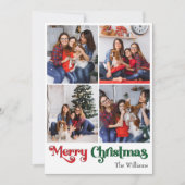 Klassieke Eenvoudige Vrolijke Kerstmis Verticale 7 Feestdagenkaart (Voorkant)