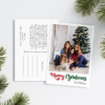 Klassieke Eenvoudige Vrolijke Kerstmis Verticale F Feestdagenkaart<br><div class="desc">Vier het seizoen met dit unieke, klassieke, eenvoudige Merry Christmas verticale foto vakantie briefkaart met een vleugje charme. Het minimalistische ontwerp toont een elegant rood en groen kleurenpalet, dat de gezellige sfeer van de winter oproept. De moderne en leuke aantrekkingskracht, gecombineerd met de traditionele formulering, creëer vormen een perfecte balans...</div>
