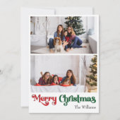 Klassieke Eenvoudige Vrolijke Kerstmis Verticale T Feestdagenkaart (Voorkant)