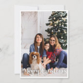 Klassieke Eenvoudige Vrolijke Kerstmis Verticale V Feestdagenkaart (Voorkant)