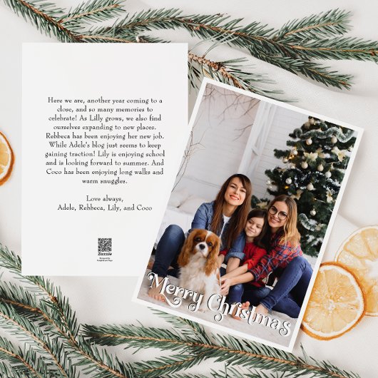 Klassieke Eenvoudige Vrolijke Kerstmis Verticale V Feestdagenkaart