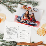 Klassieke Eenvoudige Vrolijke Kerstmis Volledige F Feestdagenkaart<br><div class="desc">Vier het seizoen met dit unieke, klassieke eenvoudige Merry Christmas full photo vakantie briefkaart met een vleugje charme. Het minimalistische ontwerp toont een elegant wit en zwart kleurenpalet, wat de gezellige sfeer van de winter oproept. De moderne en leuke aantrekkingskracht, gecombineerd met de traditionele formulering, creëer vormen een perfecte balans...</div>